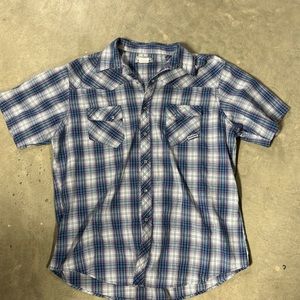 Wrangler Wrancher Plaid Short Sleeve Shirt XL